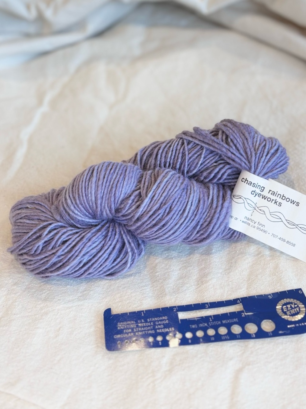 chasing rainbows indie hand‑dyed wool silk kid mohair yarn – lavender purple
